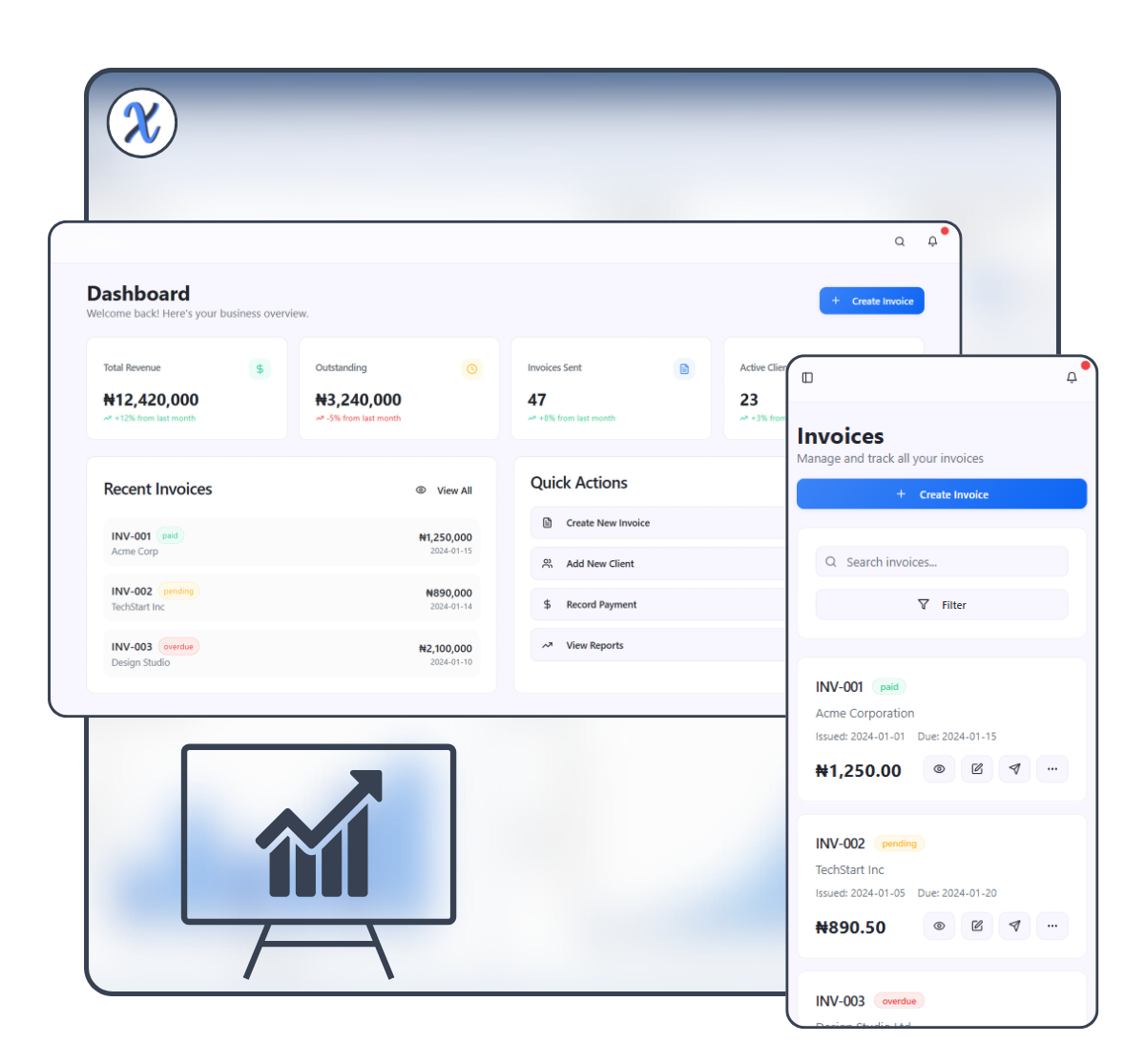 Orbit invoicing dashboard preview